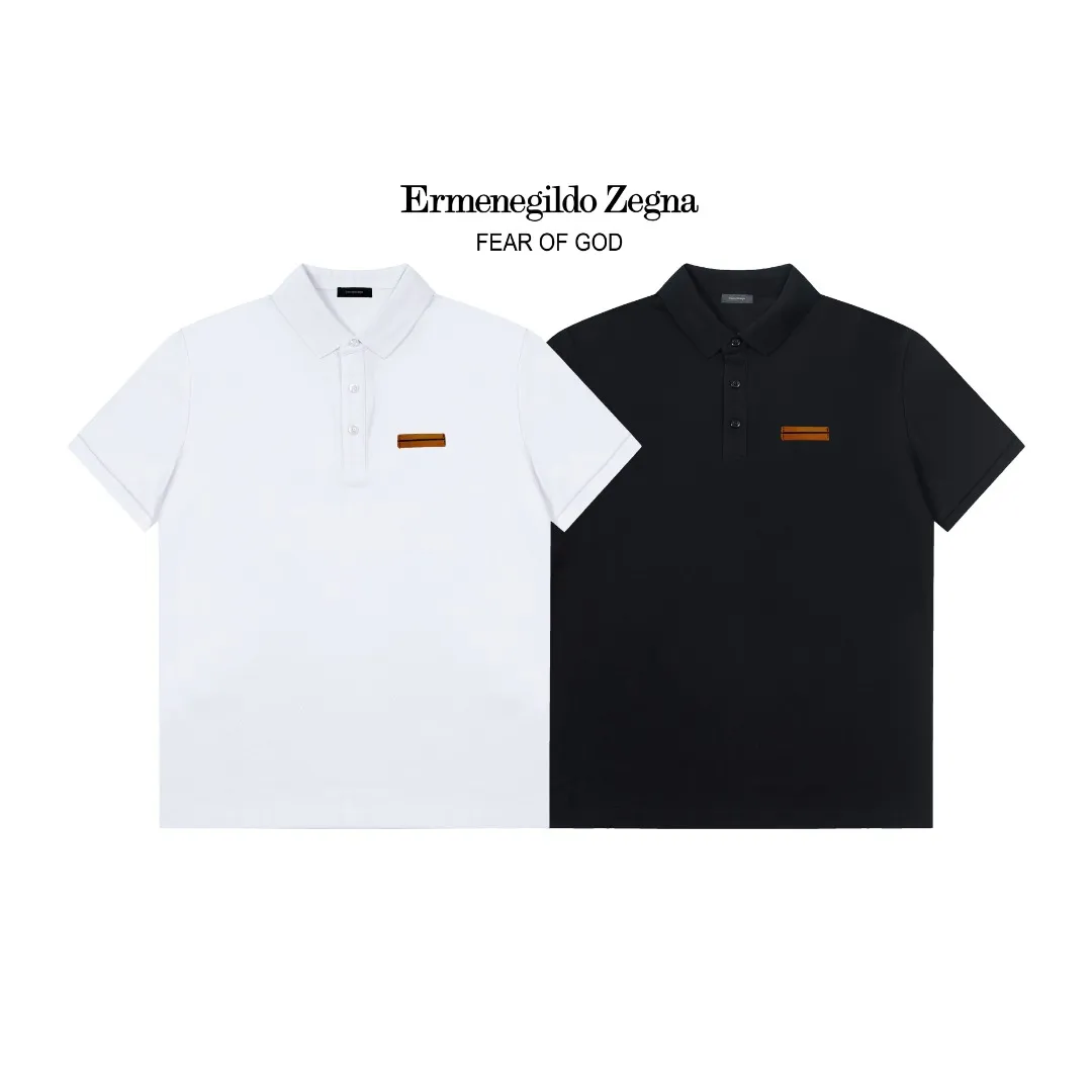 ZENGA Classic LOGO Polo ， Retro Same Style Versatile : White Black Size：M-3XL